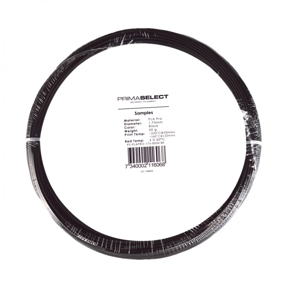 PrimaSelect PLA PRO - 1.75 mm - 50 g - Juoda-Prino PrimaSelect PLA PRO - 1.75 mm - 50 g - Juoda-Prino