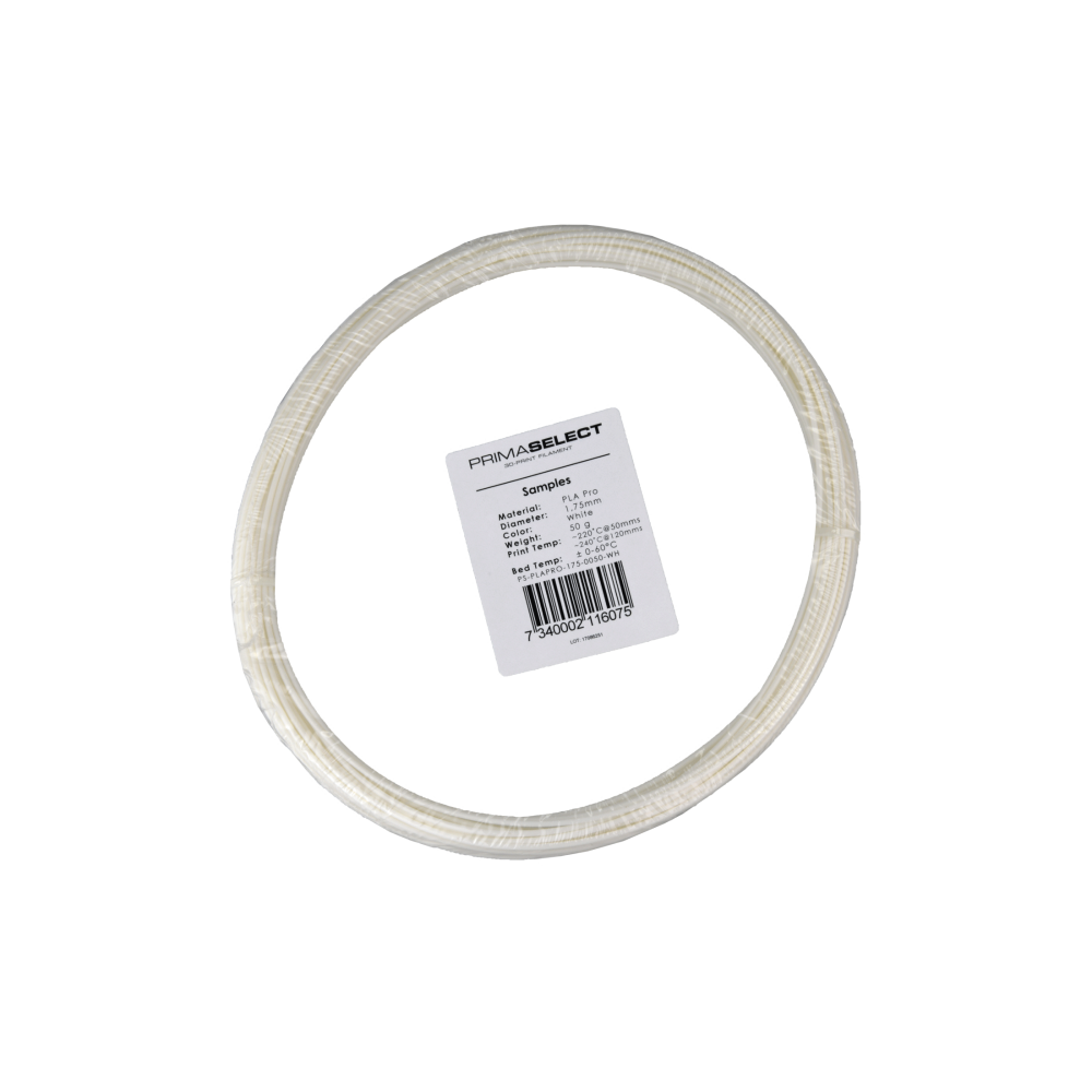 PrimaSelect PLA PRO - 1.75 mm - 50 g - Balta-Prino PrimaSelect PLA PRO - 1.75 mm - 50 g - Balta-Prino