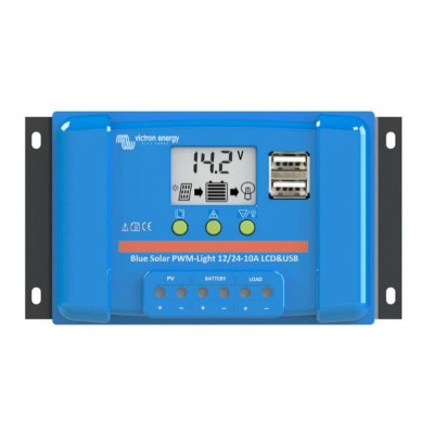 Saulės energijos valdiklis PWM Victron Energy 10A LCD a USB