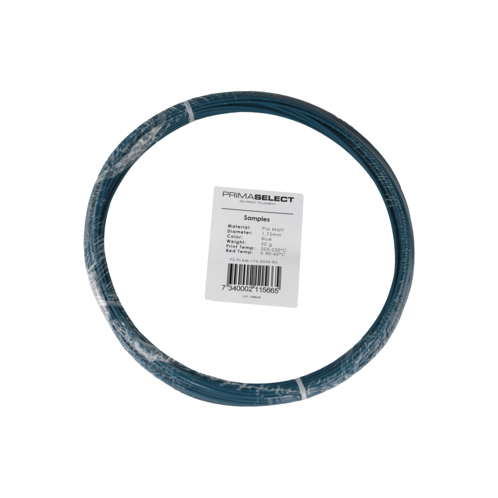 PrimaSelect PLA Matt - 1.75 mm - 50 g - Mėlyna-Prino PrimaSelect PLA Matt - 1.75 mm - 50 g - Mėlyna-Prino
