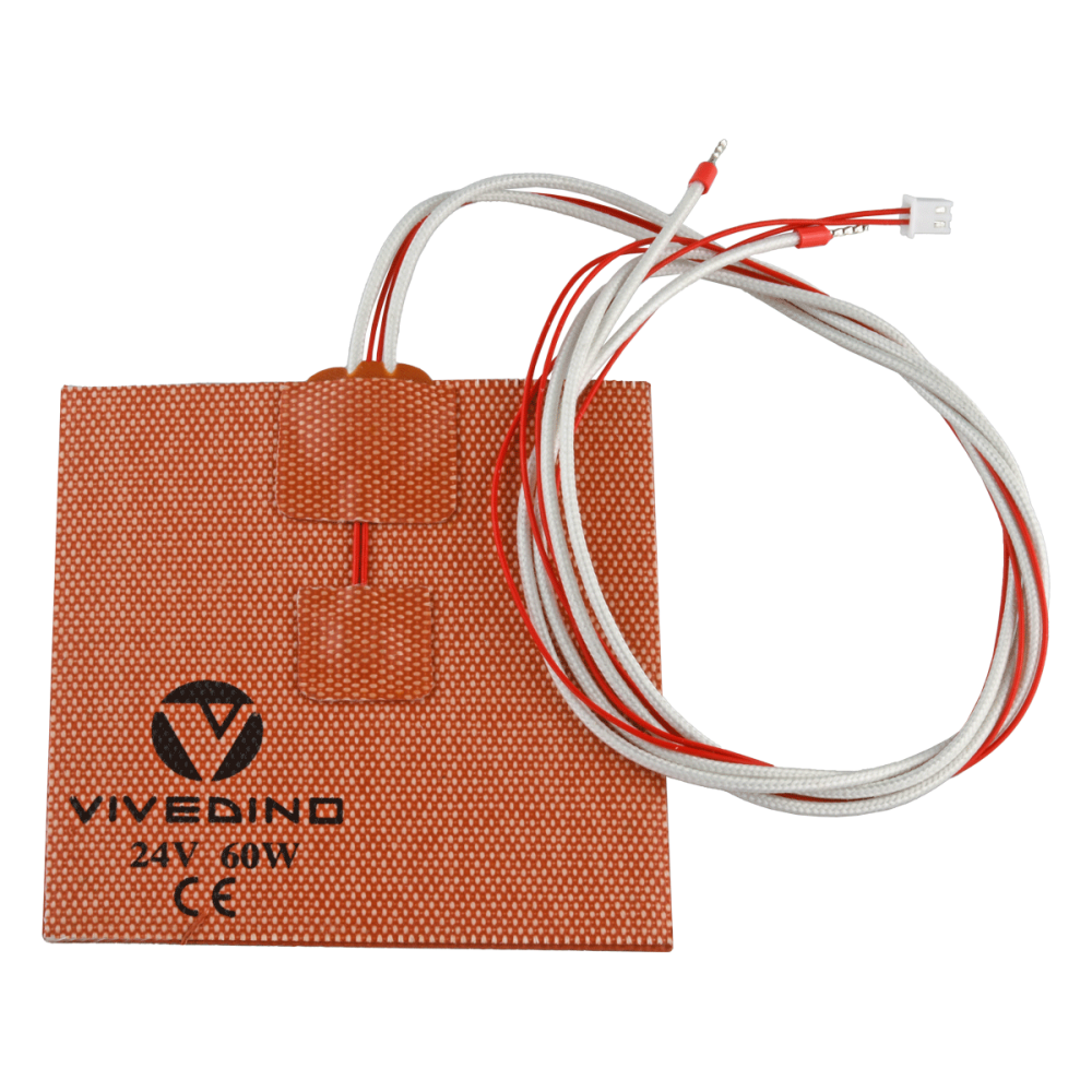 Silikoninis nuolatinės srovės 24 V šildytuvas 100x100 mm 60 W Silikoninis nuolatinės srovės 24 V šildytuvas 100x100 mm 60 W