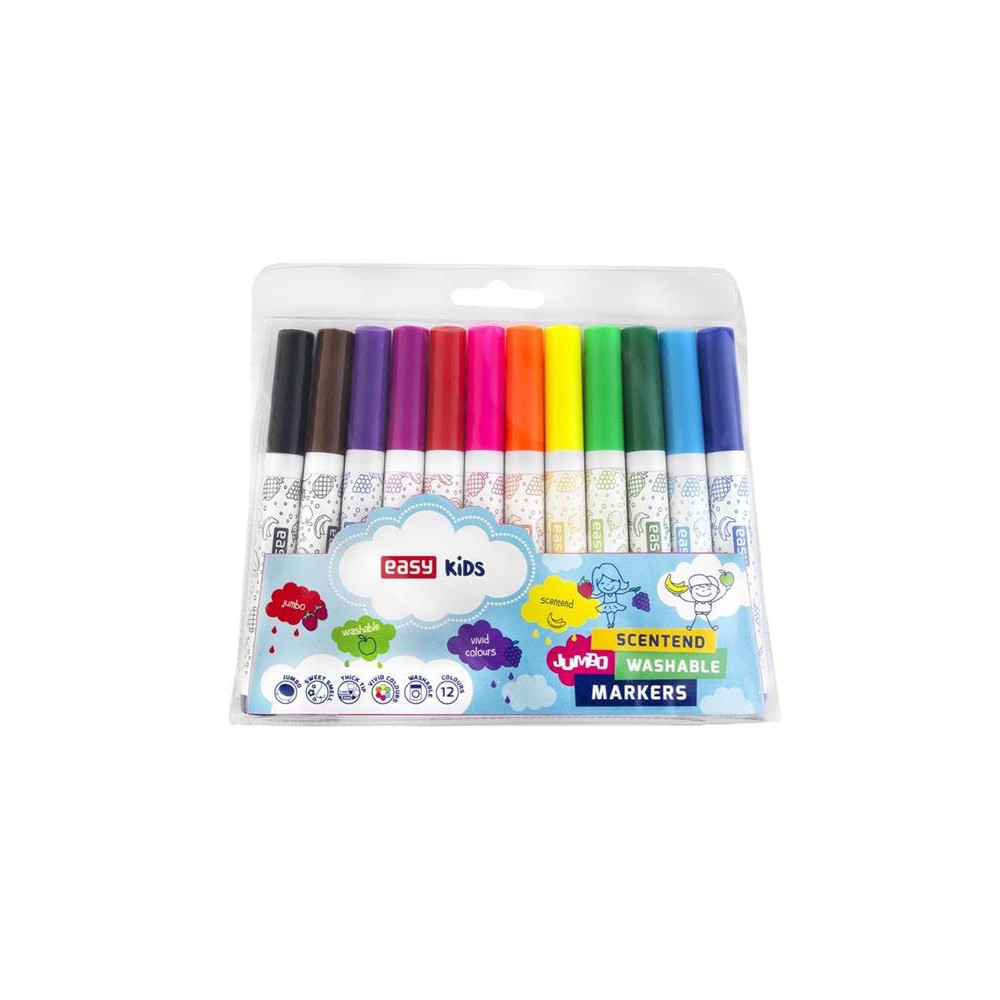 Žymekliai EASY JUMBO 12 spalvų-Žymekliai