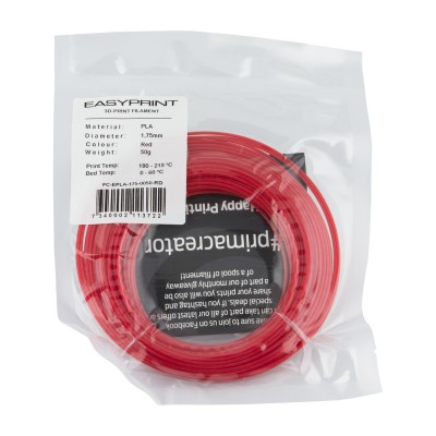 "EasyPrint PLA" pavyzdys - 1.75 mm - 50 g - Raudona-Prino