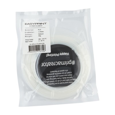 "EasyPrint PLA" pavyzdys - 1.75 mm - 50 g - Natūralus-Prino
