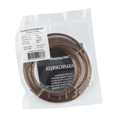 "EasyPrint PLA" pavyzdys - 1.75 mm - 50 g - Bronza-Prino