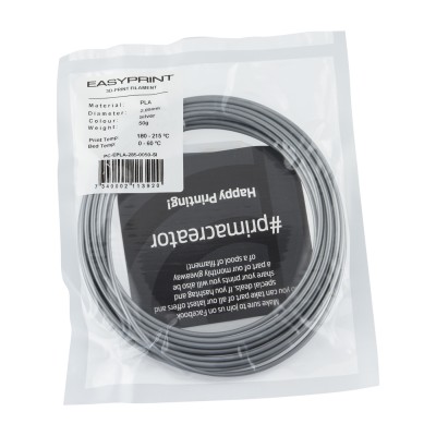"EasyPrint PLA" pavyzdys - 2.85 mm - 50 g - Sidabras-Prino