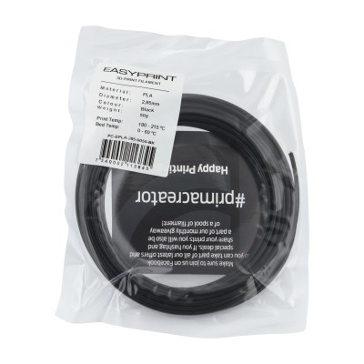 "EasyPrint PLA" pavyzdys - 2.85 mm - 50 g - Juoda-Prino
