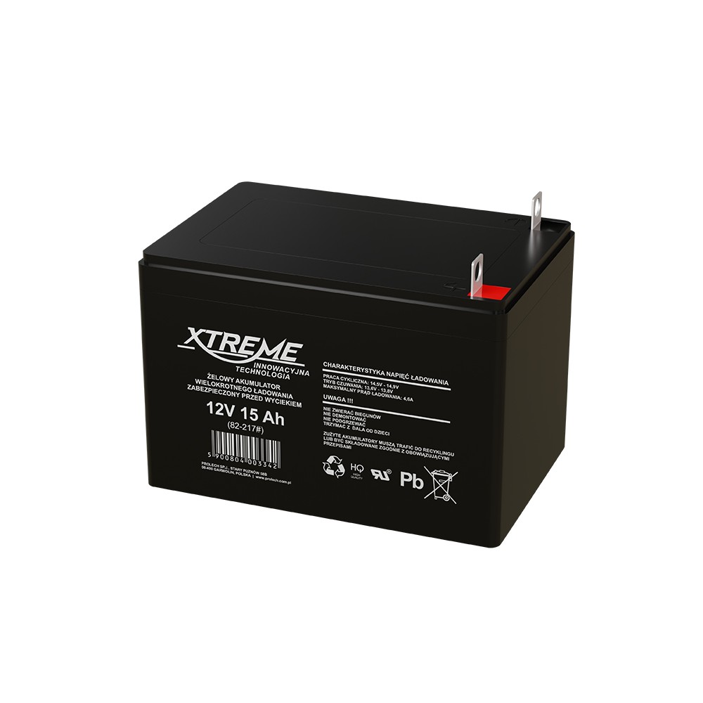 Akumuliatorius 12V 15Ah XTREME-Švino akumuliatoriai
