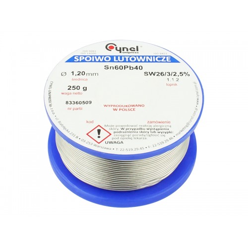 Cyna 1,20/250g/spoiwo LC60-SW26-Lydmetaliai
