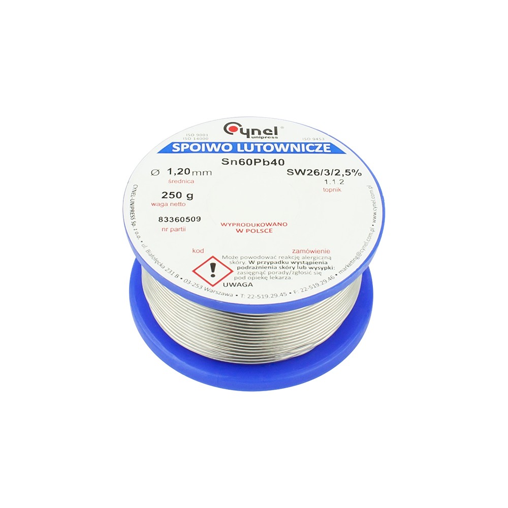 Cyna 1,20/250g/spoiwo LC60-SW26-Lydmetaliai