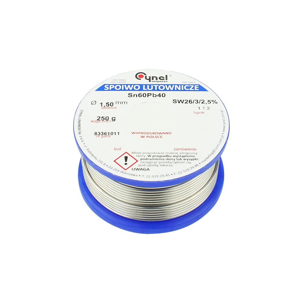 Cyna 1,50/250g/spoiwo LC60-SW26-Lydmetaliai