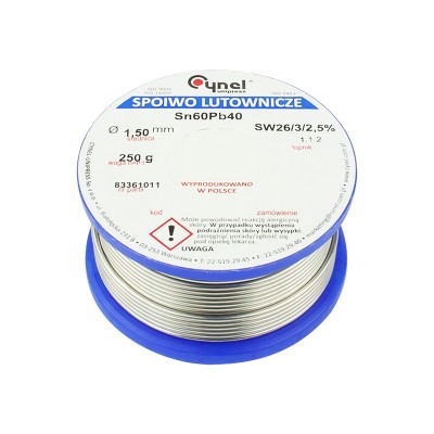 Cyna 1,50/250g/spoiwo LC60-SW26-Lydmetaliai