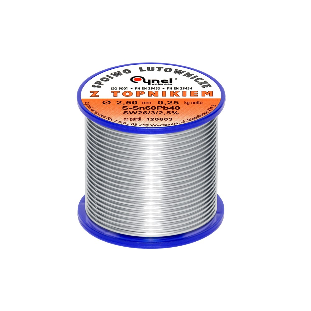 Cyna 2,50/250g/spoiwo LC60-SW26-Lydmetaliai