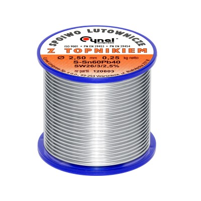 Cyna 2,50/250g/spoiwo LC60-SW26-Lydmetaliai