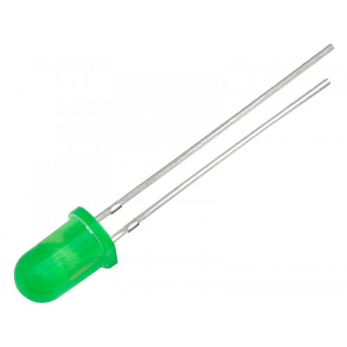 DIODA LED 5 mm ( 12V ZIELONA matinė )-PROL