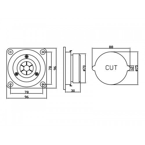 YDQ406 4"50W 8Ohm garsiakalbis BLOW-PROL
