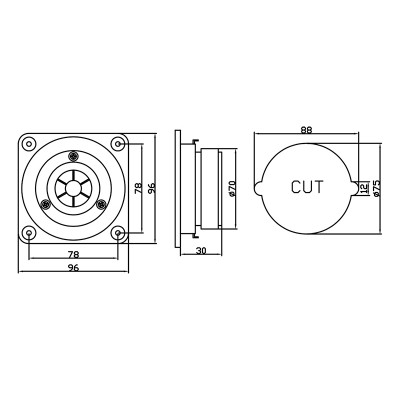 YDQ406 4"50W 8Ohm garsiakalbis BLOW-PROL