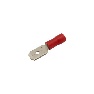 Izoliuotas kištukas 6,3 mm, laidas 0,5-1.5 mm raudonos
