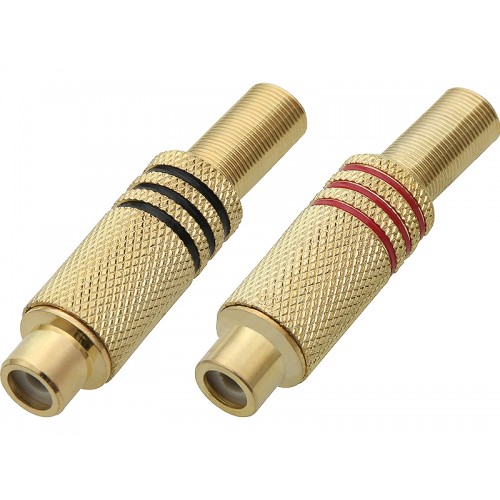 RCA gnybtai-kabelio GOLDEN LARGE (juodas)-raudona)-PROL