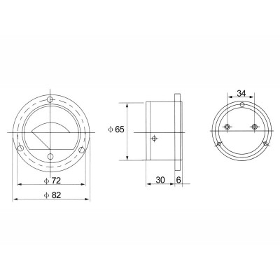 Apvalus analoginis ampermetras 5A + aplinkkelis-Paneliniai