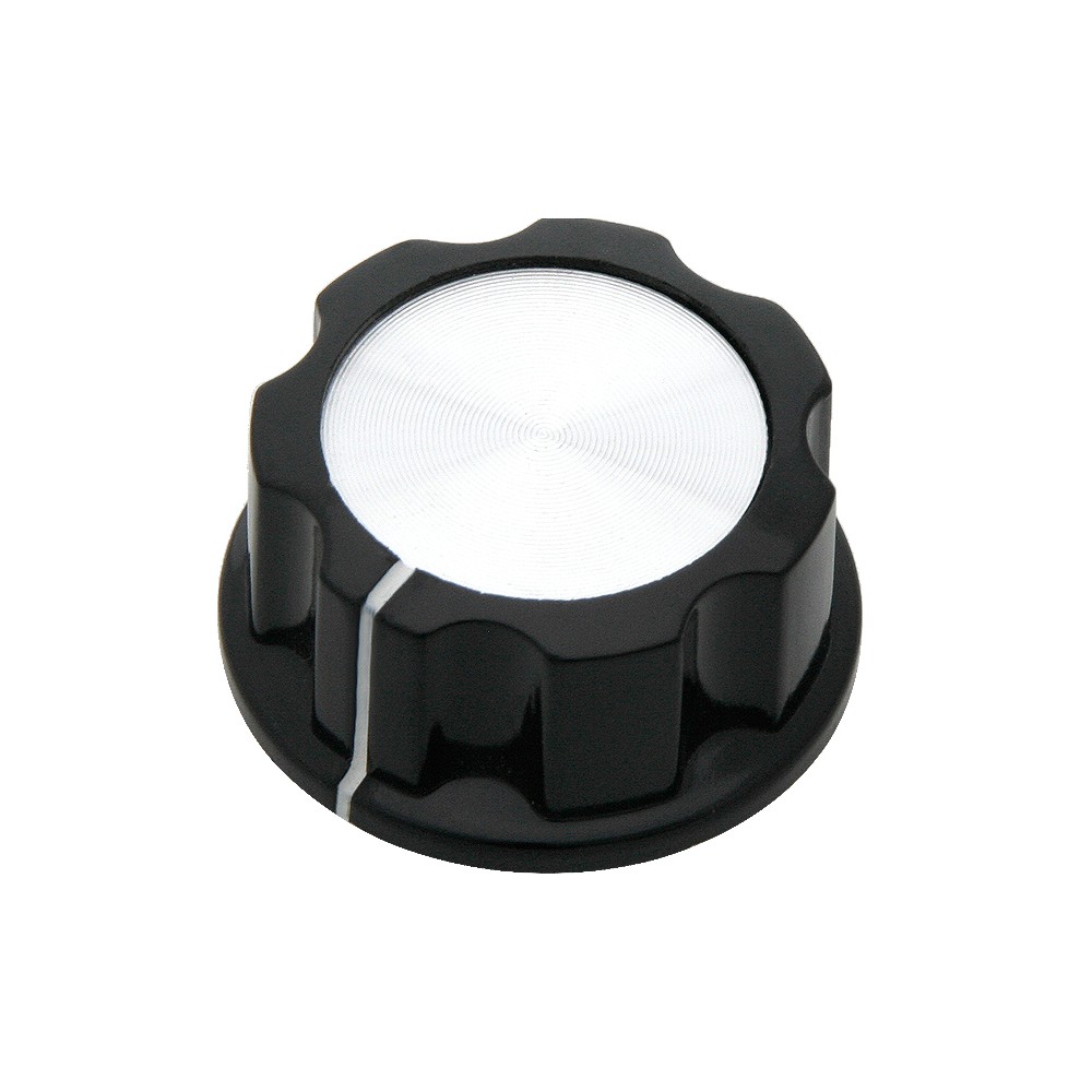 Juoda/sidabrinė bakelito rankenėlė 30 mm skersmens-PROL Juoda/sidabrinė bakelito rankenėlė 30 mm skersmens-PROL