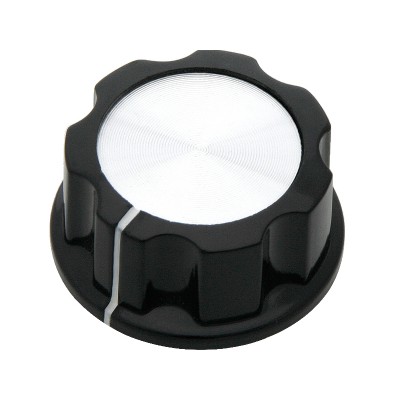 Juoda/sidabrinė bakelito rankenėlė 30 mm skersmens-PROL