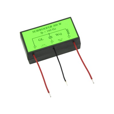 Žemųjų dažnių garsiakalbio krosoveris 300 W/4-8 omų stiprumo