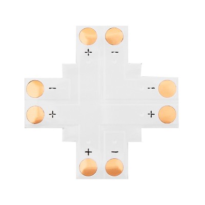 Jungtis LED juostelėms "+" tipo 10 mm 2 kontaktų-Pagrindinis