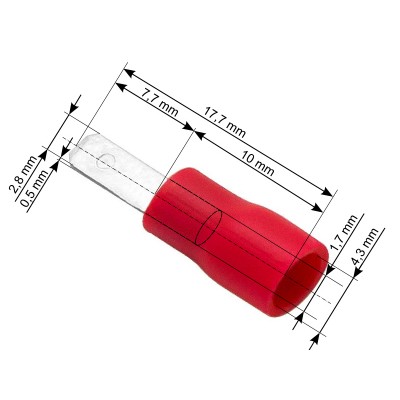 Izoliuota plokščia išorinė jungtis 2,8/0,5-Pagrindinis