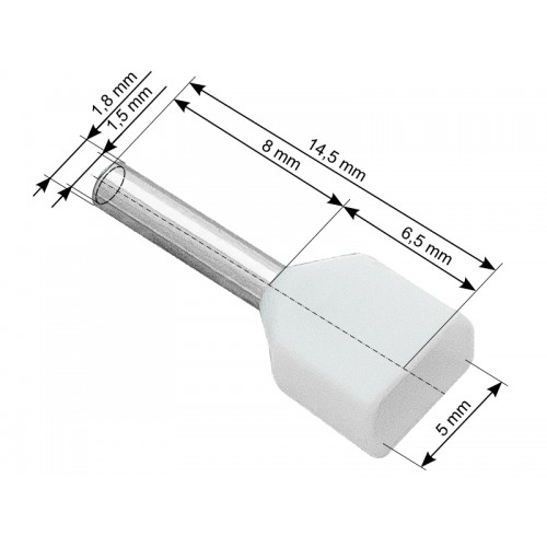 Izoliuota jungties įvorė 2x0,5/8 balta-Pagrindinis