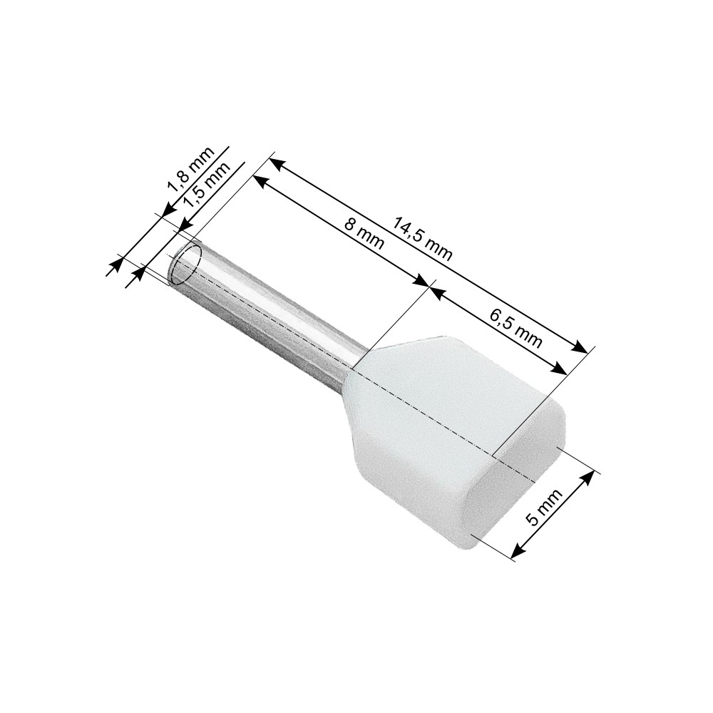 Izoliuota jungties įvorė 2x0,5/8 balta-Pagrindinis