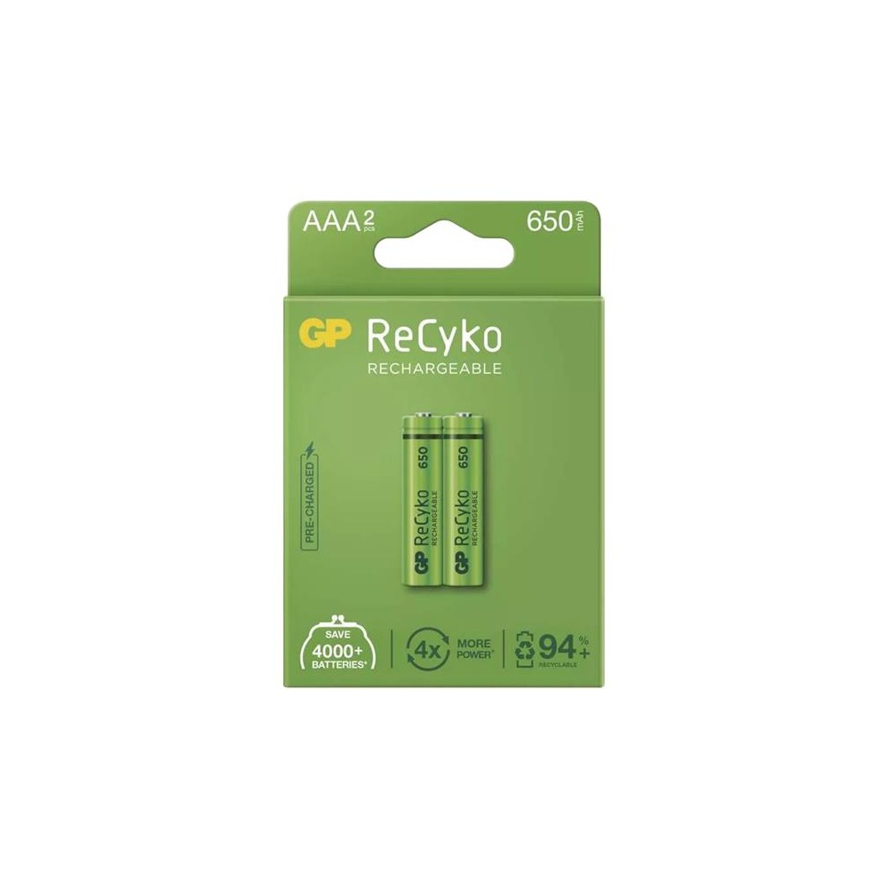 AAA (R03) įkraunama 1,2 V/650 mAh baterija GP Recyko