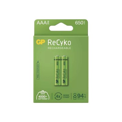AAA (R03) įkraunama 1,2 V/650 mAh baterija GP Recyko