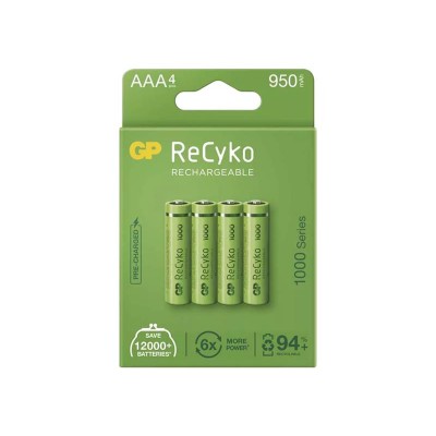 AAA (R03) įkraunama 1,2 V/950 mAh baterija GP Recyko 4