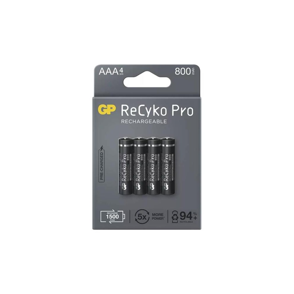 AAA (R03) įkraunama 1,2 V/800 mAh baterija GP Recyko Pro 4