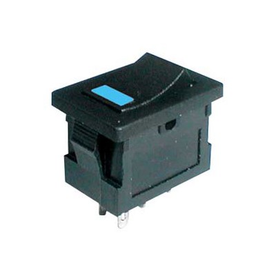 Klavišinis jungiklis 2pol./4pin ON-OFF 250V/3A (mėlynas šviesos