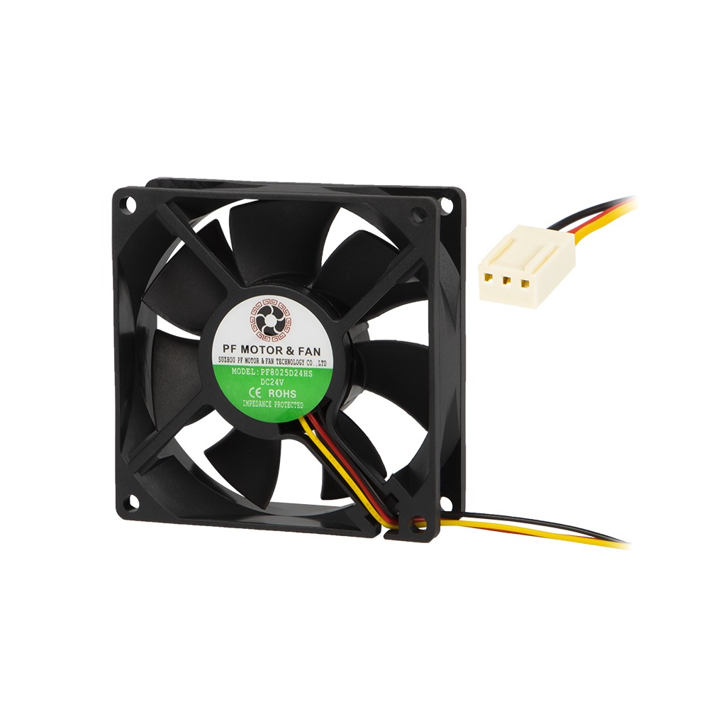 Ventiliatorius 80x25mm 24V slydimo. 3-kabelis.-Ventiliatoriai Ventiliatorius 80x25mm 24V slydimo. 3-kabelis.-Ventiliatoriai