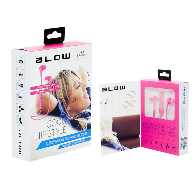 Ausinės BLOW "Bluetooth 4.1" rožinės spalvos-Pagrindinis