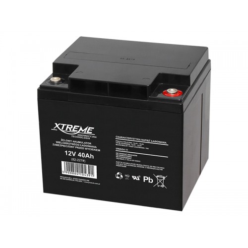 12V 40Ah gelinis akumuliatorius XTREME-Švino akumuliatoriai