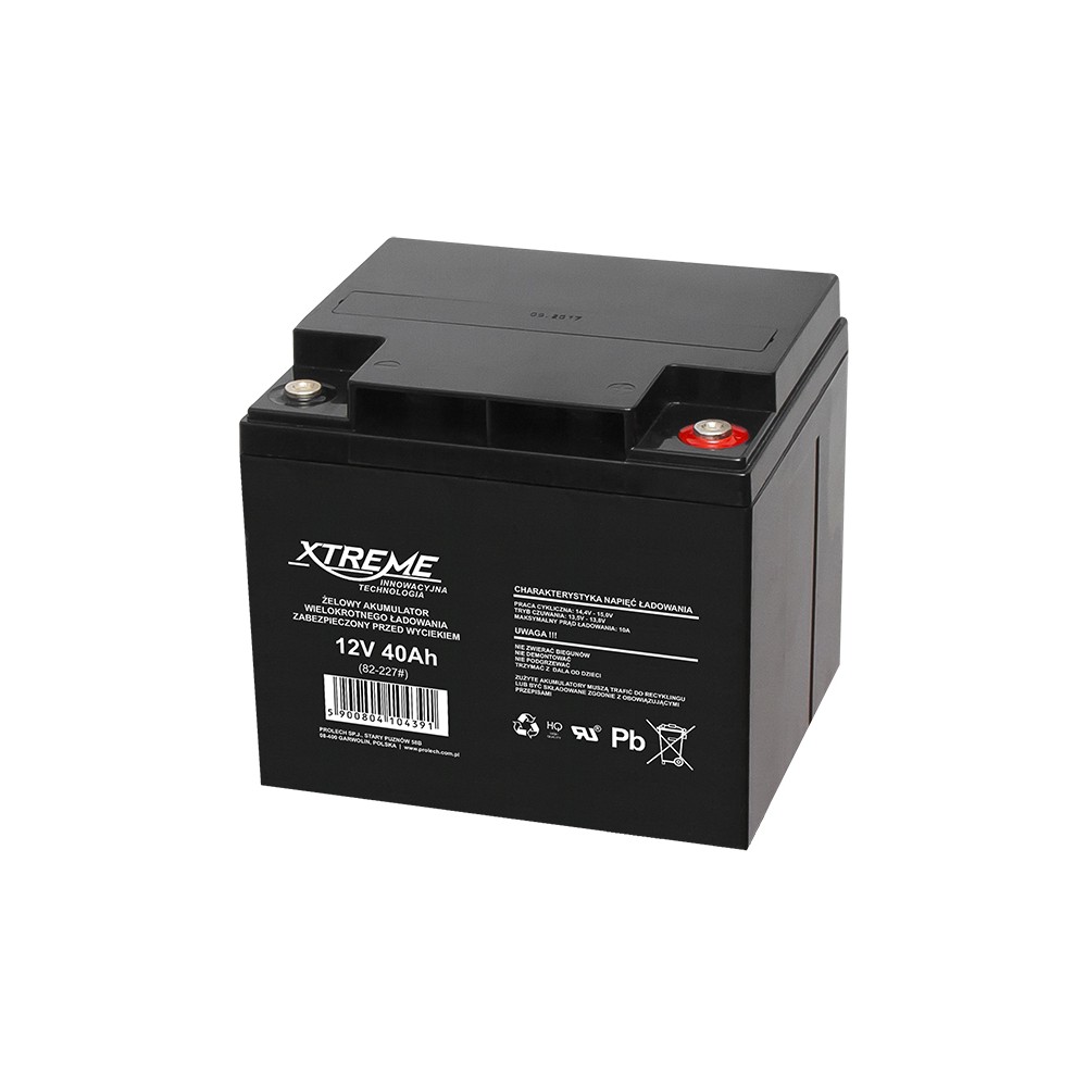 12V 40Ah gelinis akumuliatorius XTREME-Švino akumuliatoriai