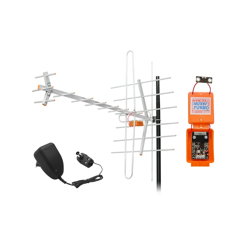 Kryptinė TV antena DVB-T MUX1238 act/H+V-Pagrindinis