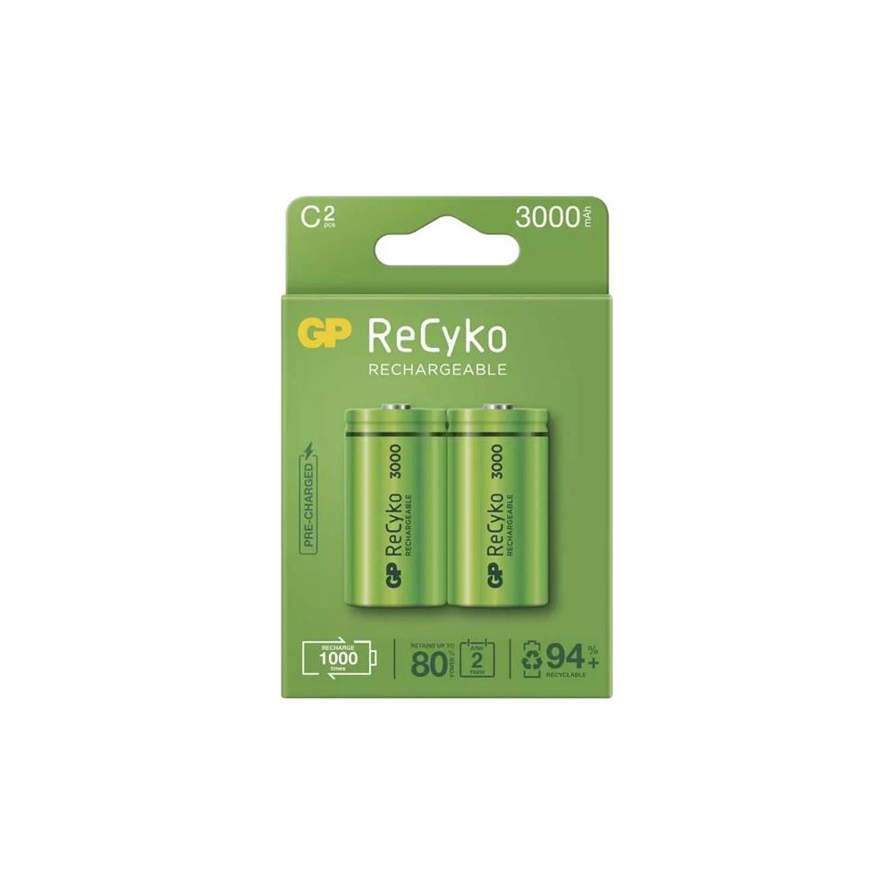 Akumuliatorius C (R14), įkraunamas 1,2 V/3000 mAh GP Recyko