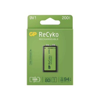 Akumuliatorius 6F22 įkraunamas 9V/200mAh GP Recyko-Įkraunamos