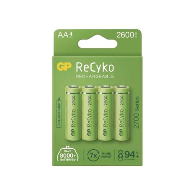 AA (R6) įkraunama 1,2 V/2600 mAh baterija GP Recyko