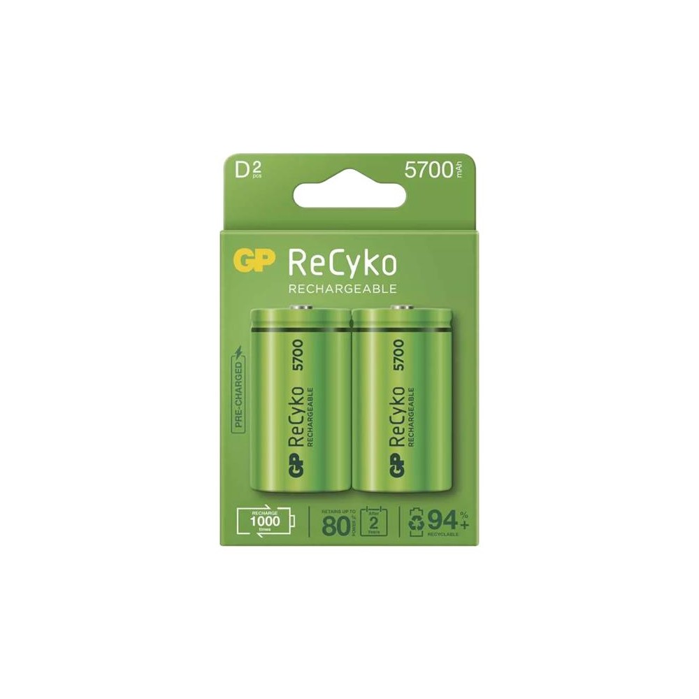 Akumuliatorius D (R20), įkraunamas 1,2 V/5700 mAh GP Recyko