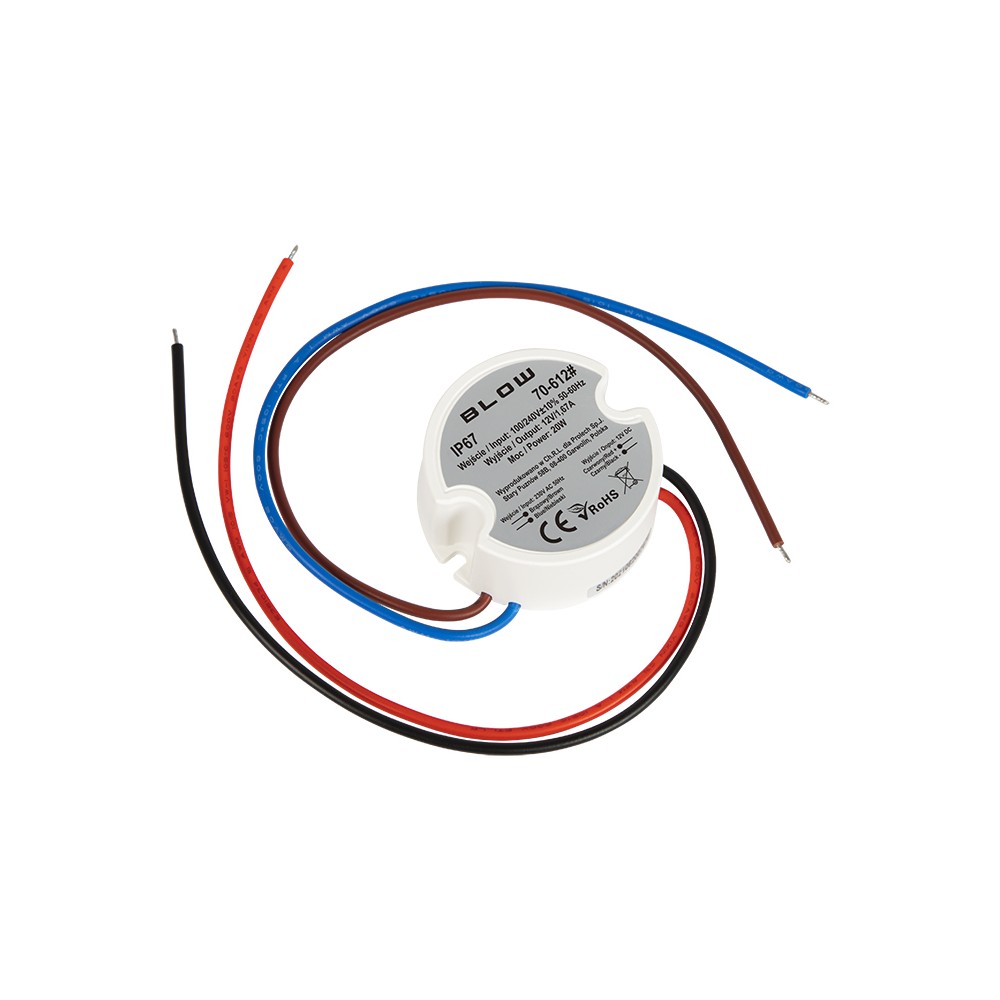 Impulsinis maitinimo šaltinis 12V/1,67A-LED maitinimo šaltiniai