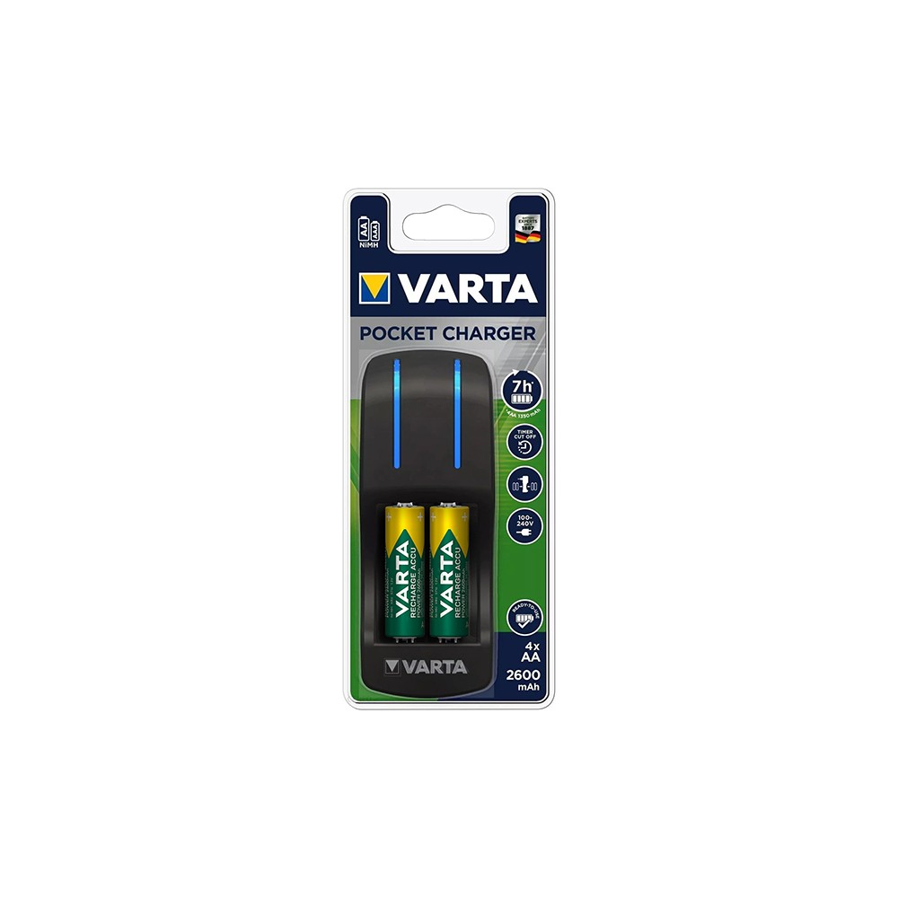 POCKET+4xAA 2100mAh įkroviklis VARTA-NiCd, NiMh, LI-ION