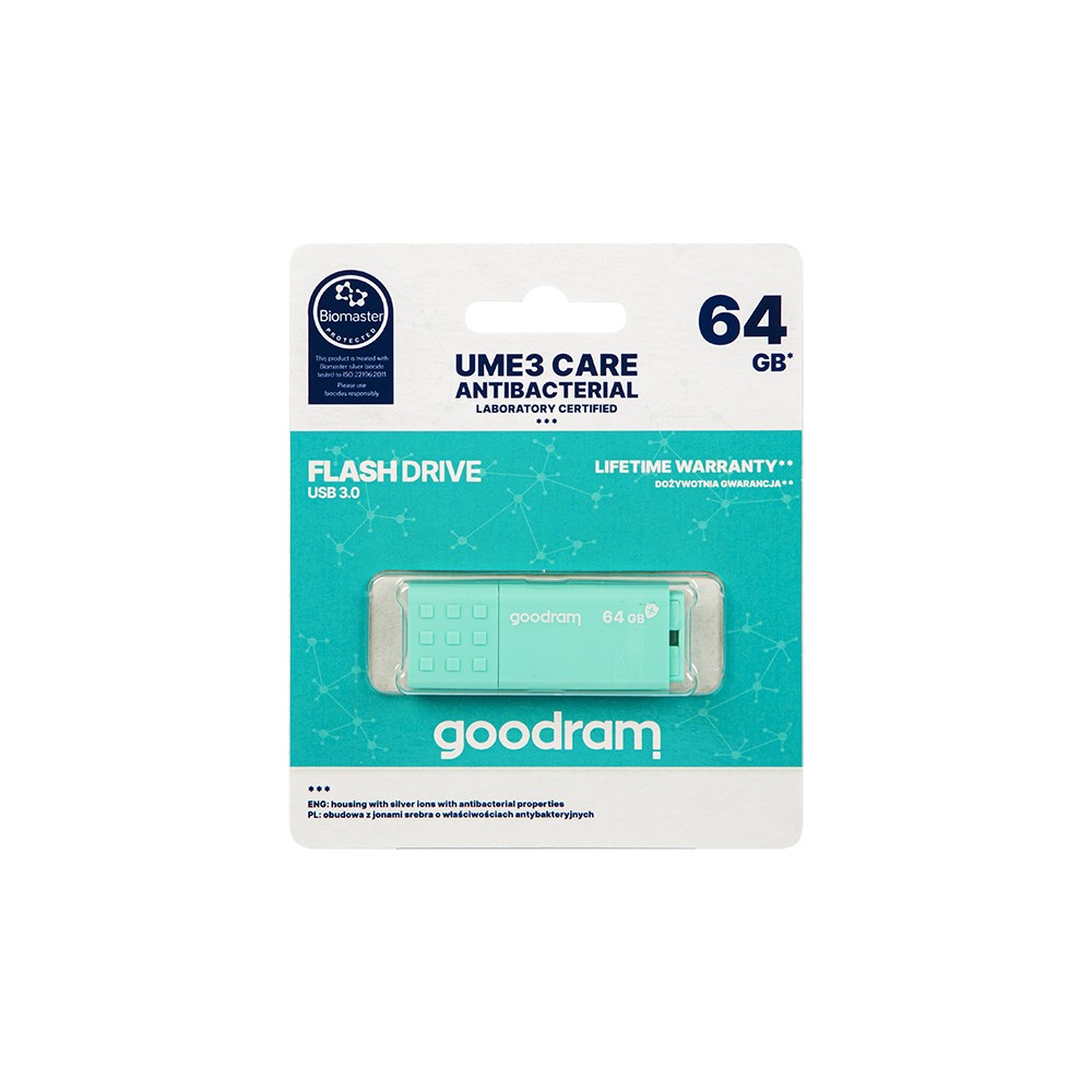ATMINTINĖ 64GB GOODRAM UME3 CARE USB3.0-USB atmintukai