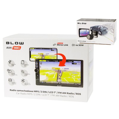 Radijas BLOW AVH-9810 2DIN 7"+BVS-549-Automobiliniai radijo