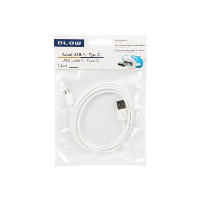 USB 2.0 A jungtis - USB-C 1,5 m baltos spalvos-Pagrindinis